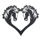 Lindo Quadro Cavalo Coração Amor Escultura 30cm Mdf Preto