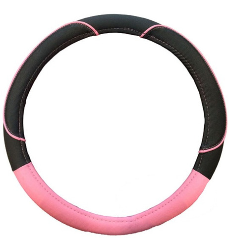 Funda Cubre Volante Simil Cuero Ecologico Negro Rosa Iael