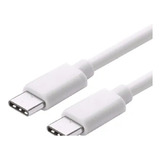 Cable Usb Tipo C A Usb Tipo C Macho Carga Y Datos 1 Metro Color Blanco