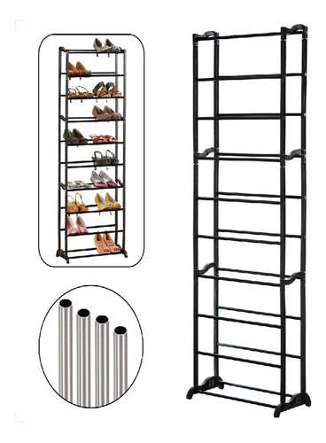 Sapateira Com 10 Pratileiras Vertical E Desmontavel Estilosa