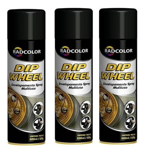 3 Spray Incolor De Envelopamento Líquido Dip Wheel 500ml 