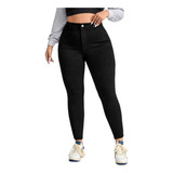 Calça Skinny Plus Size Preta Modeladora Cintura Alta Curve