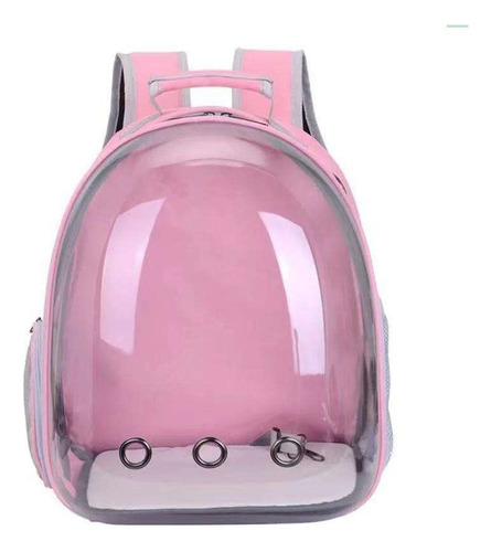 Mochila De Transporte Pet Visão 360 Panoramica Gato Cão Cor Rosa