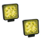 Faro Auxiliar X2 9led Amarillo Cuadrado 27w 12/24v Universal