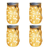 Lámparas Solares Colgantes Mason Jar, Paquete De 4, 30 Led,