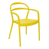 Cadeira Tramontina Sissi Amarela Com Braços 92045/000