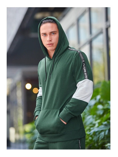 Sudadera Con Capucha Para Hombre Color Verde, 98893