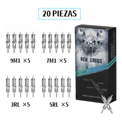 20pz Mix Kit Cartuchos De Tatuaje Aguja Profesional General