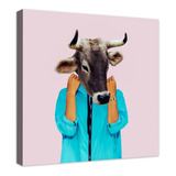 Cuadro Decorativo Canvas Moderno Hipster Cow Minimal Collage