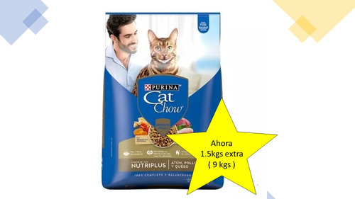 Cat Chow Para Gato Adulto Sabor Pollo, Atun Queso  7.5kg