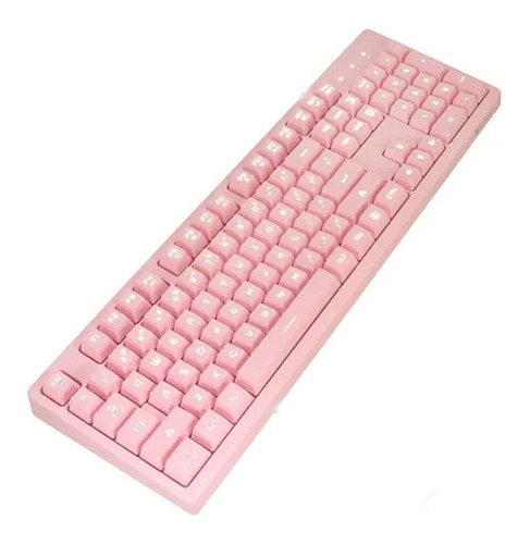 Teclado Gamer Onikuma G25 Membrana Rosado Con Luz Led Rgb Color Del Teclado Rosa Idioma Inglés Us