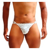 Tanga Calcinha Masculina Sexy Sedução Slip Renda Branca Boxe