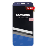 Lcd Para Samsung S6 Flat Azul Oled