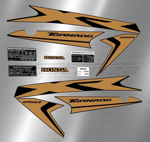 Calcos Honda Tornado Xr 250 Peronalizados / Metalizados
