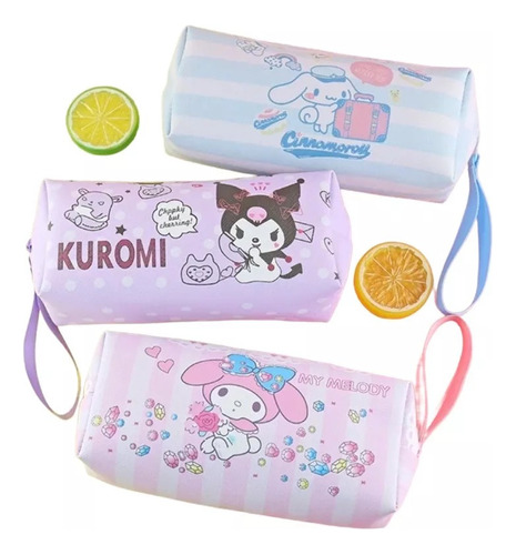 6 Lapicera Estuchera  Kuromi My Melody Cinnamoroll Hello Kit