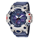 Smael Azul Reloj Dial Grande For Hombre De Militar Camping