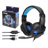 Audifonos Gamer Profesional Azul O Rojo Cable Usb Y Plug