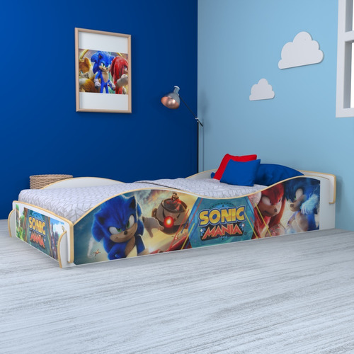 Cama Infantil Sonic 1,40 Los Ayuda Dormir Solitos