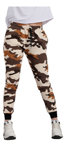 Pantalon Babucha Jogging Camuflado C Puño Algodon Mujer A66