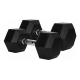 Par Mancuernas Rubber Hex Gym Mma Crossfit 2x20lbs 9kg C/u