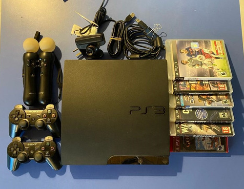 Sony Playstation 3 Slim 160gb + Juegos + Move + 2 Joysticks