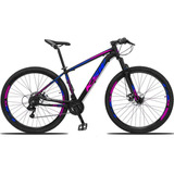 Bicicleta Aro 29 Ksw 27v Acera,/k7 21  Preto/azul E Rosa