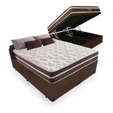 Cama Box Baú Queen  + Colchão De Mola Superlastic Queen 158x