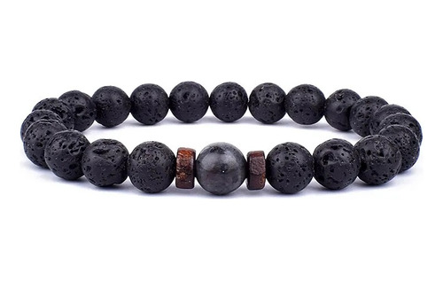 Pulseira Masculina Pedra Vulcânica