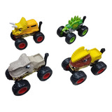 Kit 4 Carrinhos Dinossauro Conjunto Transport Car Miniaturas