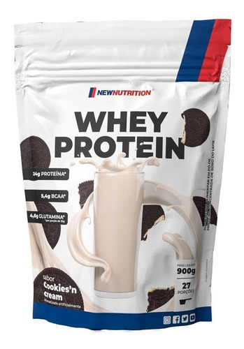 Suplemento Em  Pó Newnutrition  Whey Protein Proteína Sabor  Cookies & Cream Em Sachê De 900g