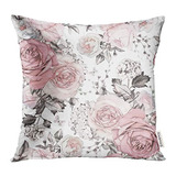 Golee - Funda De Almohada Con Diseño De Flores, Color Gris