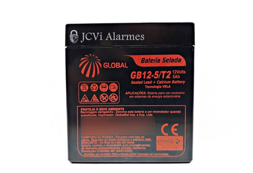Kit C/ 4 Baterias Global 12v 5ah P/ Nobreak Sms Apc E Outros