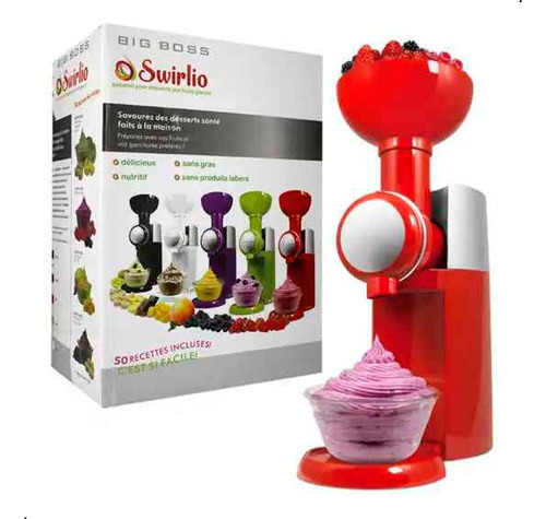 Máquina De Helados Big Boss Swirlio Capacidad De 3l  Roja 120v