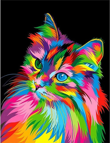 5d Kit Diamond Painting,bordado Pintura Diamante Gato 30x40