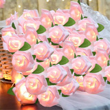 Luces De Cadena De Rosas Con Hojas,luces Navideñas,40led 6m