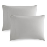 Fundas Para Almohada Estandar De Algodon Color Gris 2 Piezas