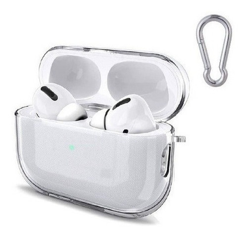 Funda Para AirPods Pro 2 Transparente Antigolpes Con Gancho