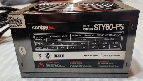 Fuente Atx Marca Sentey Sty-60-ps 600w