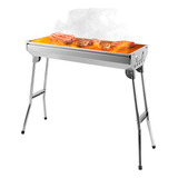 Asador De Carbon Parrilla Portatil Plegable Acero Inox