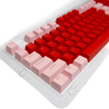 Keycaps Set Color Rosado Pastel + Rojo