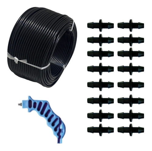 Kit: Microtubing 1/4 Rollo 200mts,600 Coples Y 1 Ponchador. 