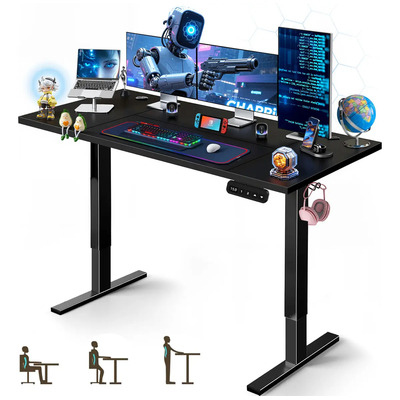 Furrific® Escritorio Gamer Altura Ajustable 160x60cm Escritorio Eléctrico Elevable Con 2 Marchas Memoria, Escritorio Ajustable 70-115cm En Altura Para Oficina En Casa, Gamer Con Motor Silencios | Envío gratis