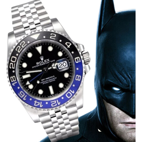 Relógio Masculino Gmt Master Batman Com Caixa Manual