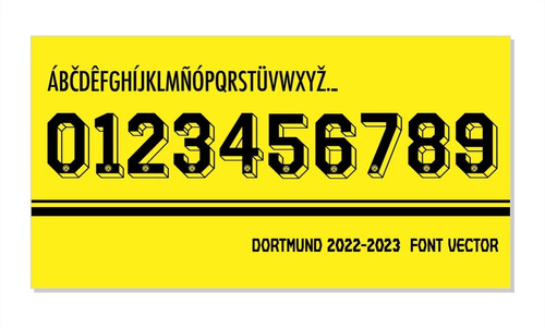 Tipografía Dortmund Font Vector 2022-2023 Archivo Ttf, Eps