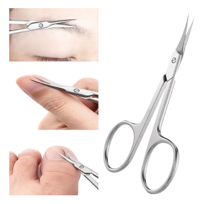 Tijera Curva Corta Uñas Punta Fina Acero Inoxidable Manicure | Meses sin interés