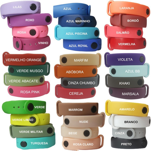 Kit 5 Pulseira Para Relógio Miband6 Mi Band 6 Diversas Cores