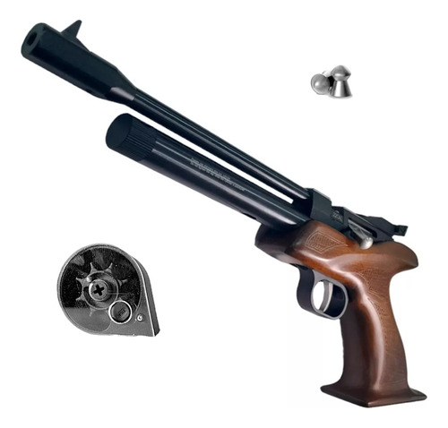 Pistola Co2 Aire Comprimido Fox Elite Cargador Rotativo Kit