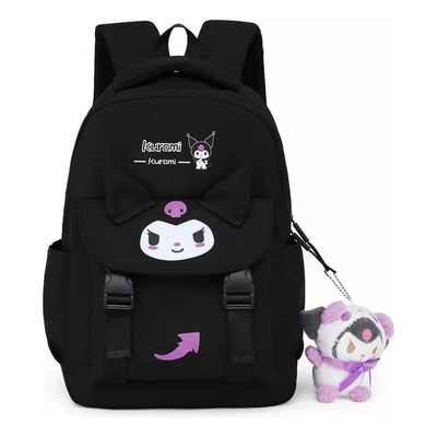 Mochila Escolar Kuromi Negra 10L Nylon Treasure Resistente | MercadoLibre