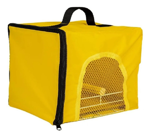 Bolsa Gaiola Transporte Amarela Para Pequenos Pássaros