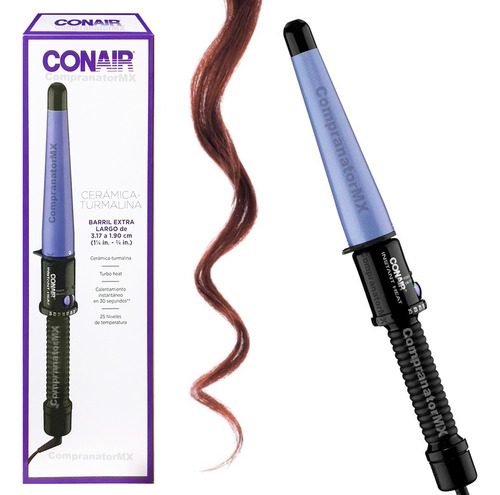 Rizadora Cabello Cerámic Turmalina Turbo Conair Ferro Tenaza